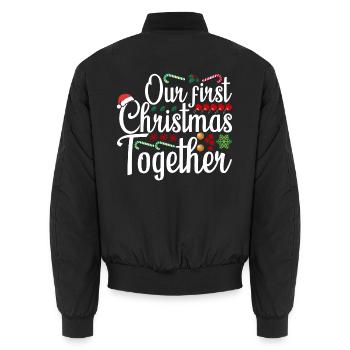 First Christmas Together Partnerlook Weihnachten - Unisex Bomberjacke - Schwarz - Hinten - AI Model Male 185 light (185cm)