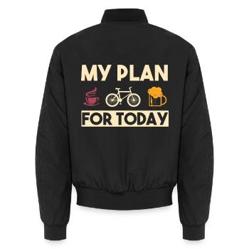 Radfahrer Geschenk - Unisex Bomberjacke - Schwarz - Hinten - AI Model Male 185 light (185cm)