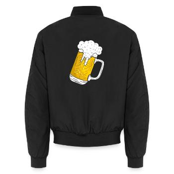 Bier - Unisex Bomberjacke - Schwarz - Hinten - AI Model Male 185 light (185cm)