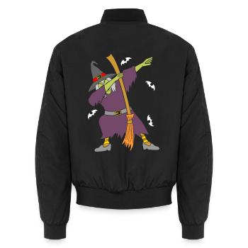 Hexe DAB Witch Dabbing Hexenbesen - Unisex Bomberjacke - Schwarz - Hinten - AI Model Male 185 light (185cm)