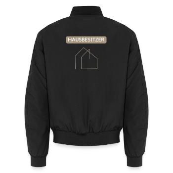 Minimaler Hausumriss Linienstil - Unisex Bomberjacke - Schwarz - Hinten - AI Model Male 185 light (185cm)