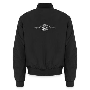 Fahrrad - Unisex Bomberjacke - Schwarz - Hinten - AI Model Male 185 light (185cm)