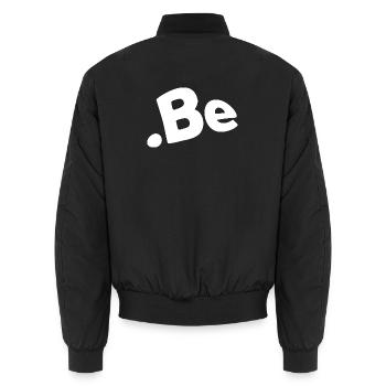 Belgien Internet-Code des Landes - Unisex Bomberjacke - Schwarz - Hinten - AI Model Male 185 light (185cm)
