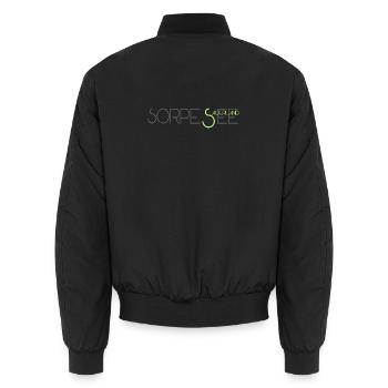 Sorpesee Sauerland Motiv silber/hellgrün - Unisex Bomberjacke - Schwarz - Hinten - AI Model Male 185 light (185cm)