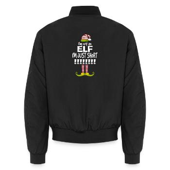Ich bin kein Elf, ich bin kurz - Unisex Bomberjacke - Schwarz - Hinten - AI Model Male 185 light (185cm)