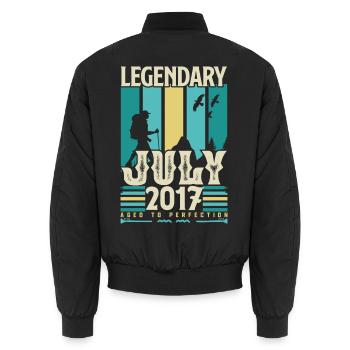 Geburtstagsgeschenk Juli 2017, Vintage Juli. - Unisex Bomberjacke - Schwarz - Hinten - AI Model Male 185 light (185cm)