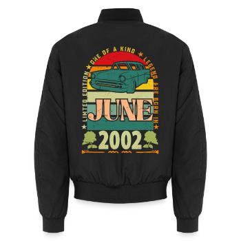 Geburtstagsgeschenk im Juni 2002. Juni 2002 Juni 2002 - Unisex Bomberjacke - Schwarz - Hinten - AI Model Male 185 light (185cm)