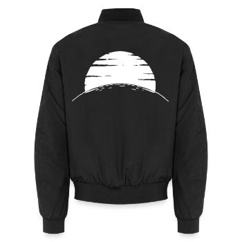 Verwaschene Sonne am Horizont - Unisex Bomberjacke - Schwarz - Hinten - AI Model Male 185 light (185cm)