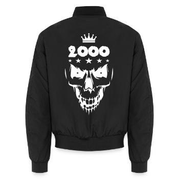 2000 Totenkopf - Unisex Bomberjacke - Schwarz - Hinten - AI Model Male 185 light (185cm)