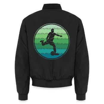 Fußball Fußballer Vintage Herren Fußballspieler - Unisex Bomberjacke - Schwarz - Hinten - AI Model Male 185 light (185cm)