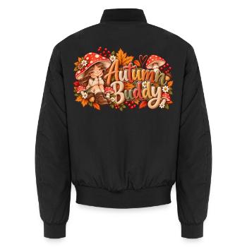 Autumn Buddy: Herbstfreunde - Unisex Bomberjacke - Schwarz - Hinten - AI Model Male 185 light (185cm)