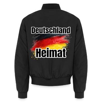 Deutschland Heimat Flaggenkunst - Unisex Bomberjacke - Schwarz - Hinten - AI Model Male 185 light (185cm)