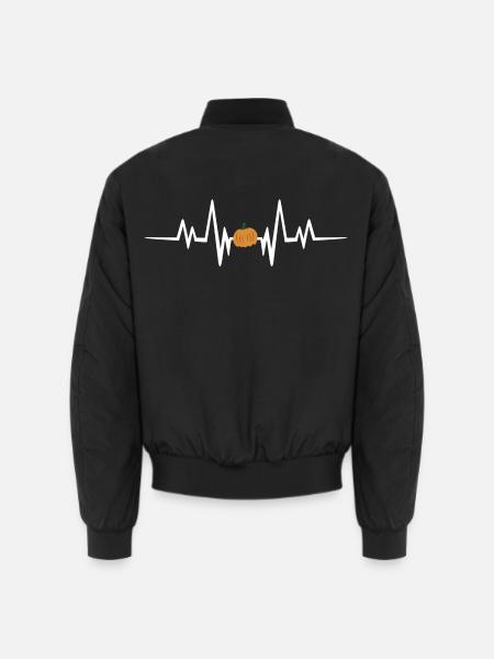 Herzschlag Halloween Pumpkin Design - Unisex Bomberjacke - Schwarz