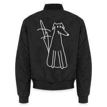 Lustiger Hund wedelt mit Schwanz - Unisex Bomberjacke - Schwarz - Hinten - AI Model Male 185 light (185cm)