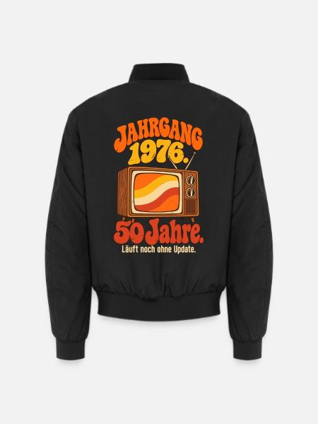 Jahrgang 1976 Läuft ohne Update - Unisex Bomberjacke - Schwarz