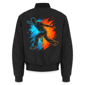Capoerista Kampfsport Herren Kinder Capoeira - Unisex Bomberjacke - Schwarz - Hinten - AI Model Male 185 light (185cm)