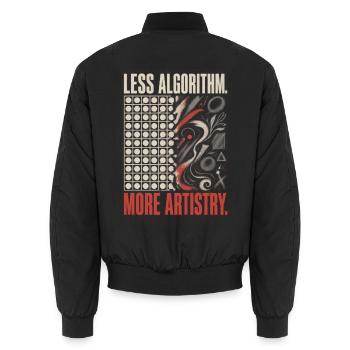 Stop KI Less Algorithm More Artistry - Unisex Bomberjacke - Schwarz - Hinten - AI Model Male 185 light (185cm)