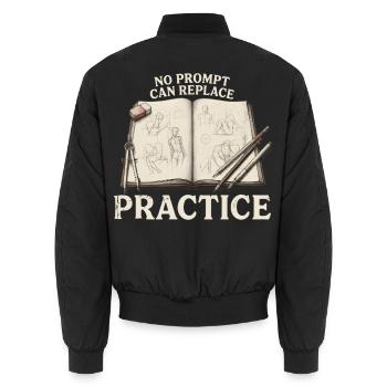 Stop KI No Prompt Can Replace Practice - Unisex Bomberjacke - Schwarz - Hinten - AI Model Male 185 light (185cm)