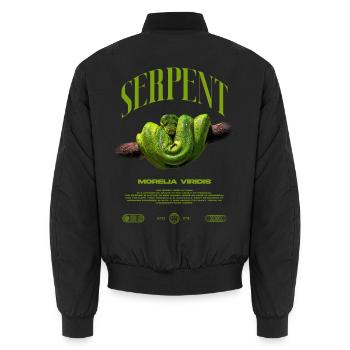 Green Tree Python Modern Reptile Keeper Streetwear - Unisex Bomberjacke - Schwarz - Hinten - AI Model Male 185 light (185cm)