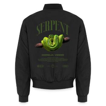 Green Tree Python Modern Reptile Keeper Streetwear - Unisex Bomberjacke - Schwarz - Hinten - AI Model Male 185 light (185cm)