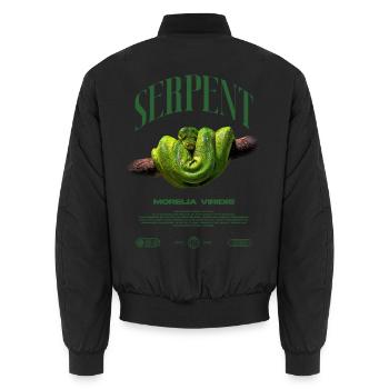 Green Tree Python Modern Reptile Keeper Streetwear - Unisex Bomberjacke - Schwarz - Hinten - AI Model Male 185 light (185cm)
