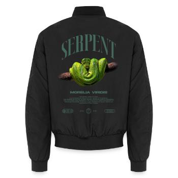 Green Tree Python Modern Reptile Keeper Streetwear - Unisex Bomberjacke - Schwarz - Hinten - AI Model Male 185 light (185cm)