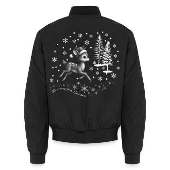 Rentier Schnee reindeer ugly Christmas Weihnachten - Unisex Bomberjacke - Schwarz - Hinten - AI Model Male 185 light (185cm)