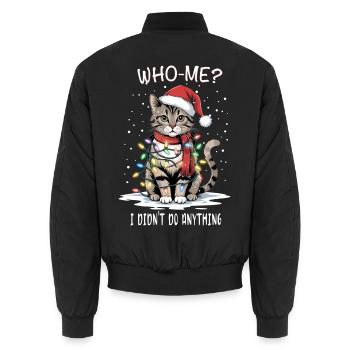 Who-Me? Unschuldige Weihnachtskatze - Unisex Bomberjacke - Schwarz - Hinten - AI Model Male 185 light (185cm)