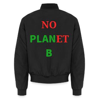 No Plan(et) B  - Unisex Bomberjacke - Schwarz - Hinten - AI Model Male 185 light (185cm)