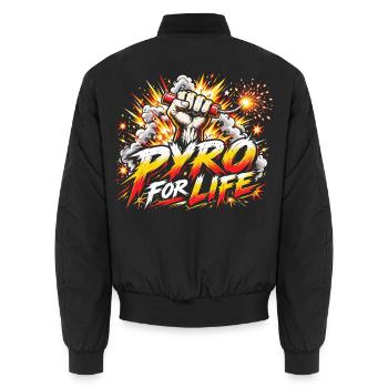 Pyro for Life - Unisex Bomberjacke - Schwarz - Hinten - AI Model Male 185 light (185cm)