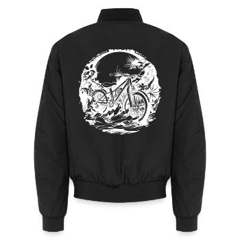 Mountainbike Liebhaber - Unisex Bomberjacke - Schwarz - Hinten - AI Model Male 185 light (185cm)