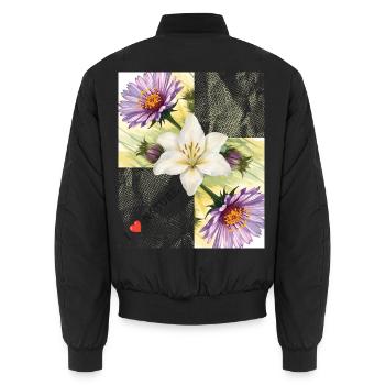 Nature_-4500_x_5400_px- - Unisex Bomberjacke - Schwarz - Hinten - AI Model Male 185 light (185cm)