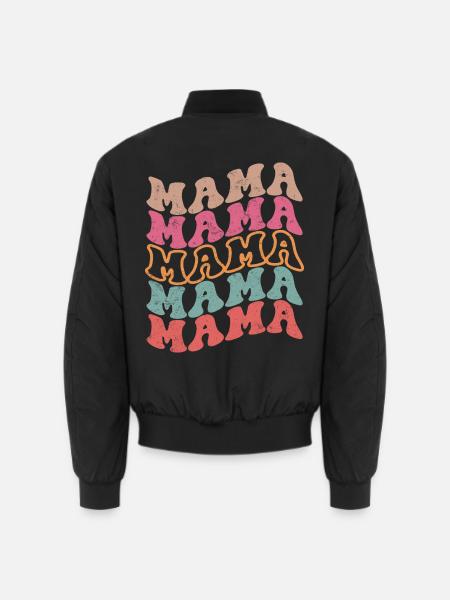 Wellige Regenbogen-Mama - Unisex Bomberjacke - Schwarz