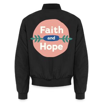 Faith & Hope - Unisex Bomberjacke - Schwarz - Hinten - AI Model Male 185 light (185cm)