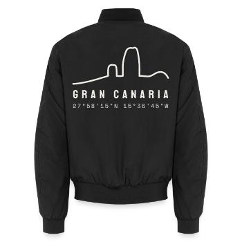 Koordinaten von Gran Canaria - Unisex Bomberjacke - Schwarz - Hinten - AI Model Male 185 light (185cm)