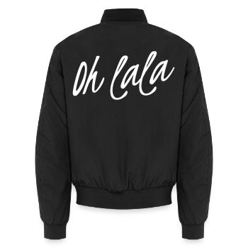 Oh La La Ohlala Französisch Vive La France - Unisex Bomberjacke - Schwarz - Hinten - AI Model Male 185 light (185cm)