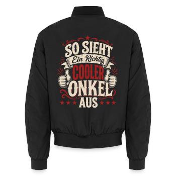 So sieht ein cooler Onkel aus - Unisex Bomberjacke - Schwarz - Hinten - AI Model Male 185 light (185cm)