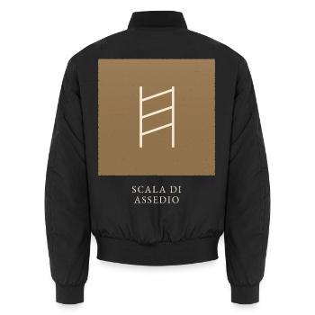 Renaissance-Belagerungsleiter - Unisex Bomberjacke - Schwarz - Hinten - AI Model Male 185 light (185cm)
