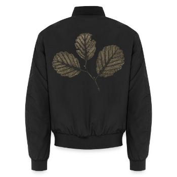 Blätter Erle / Erlenzweig - Botanik & Natur - Unisex Bomberjacke - Schwarz - Hinten - AI Model Male 185 light (185cm)