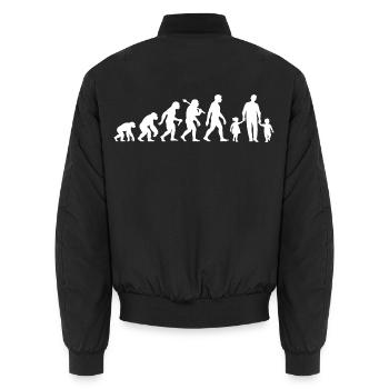 Vater Sohn Tochter Evolution Für Besten Papa - Unisex Bomberjacke - Schwarz - Hinten - AI Model Male 185 light (185cm)
