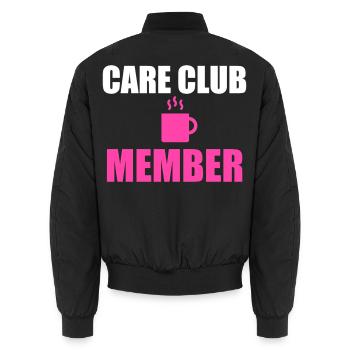 Care Club Club Mitglied Kaffee-Tee - Unisex Bomberjacke - Schwarz - Hinten - AI Model Male 185 light (185cm)