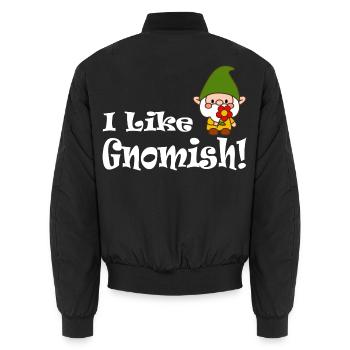 I Like Gnomish Funny Gnome Gardening - Unisex Bomberjacke - Schwarz - Hinten - AI Model Male 185 light (185cm)