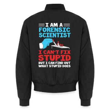 Forensik Forensiker - Unisex Bomberjacke - Schwarz - Hinten - AI Model Male 185 light (185cm)