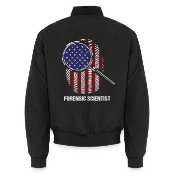 Forensik Forensiker Kriminaltechnik - Unisex Bomberjacke - Schwarz - Hinten - AI Model Male 185 light (185cm)