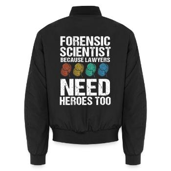 Forensik Forensiker Rechtsmedizin - Unisex Bomberjacke - Schwarz - Hinten - AI Model Male 185 light (185cm)
