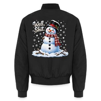 Well Shit Funny Snowman Christmas - Unisex Bomberjacke - Schwarz - Hinten - AI Model Male 185 light (185cm)