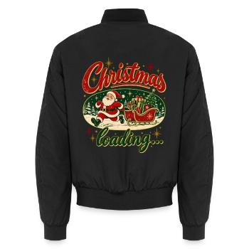 Christmas Loading Funny Santa Holiday Gaming Style - Unisex Bomberjacke - Schwarz - Hinten - AI Model Male 185 light (185cm)