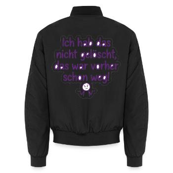 Ich hab das nicht gelöscht! – IT Humor Spruch - Unisex Bomberjacke - Schwarz - Hinten - AI Model Male 185 light (185cm)