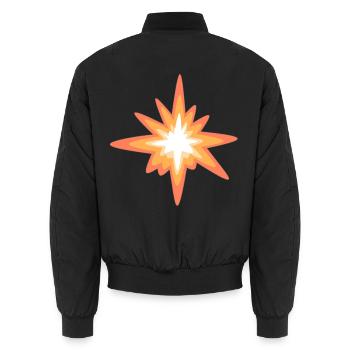 Sonnenstern-Explosion Retro - Unisex Bomberjacke - Schwarz - Hinten - AI Model Male 185 light (185cm)