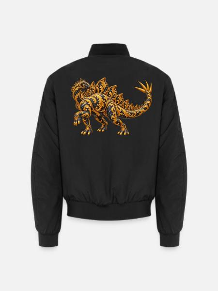 Goldfiligran Dino - Unisex Bomberjacke - Schwarz